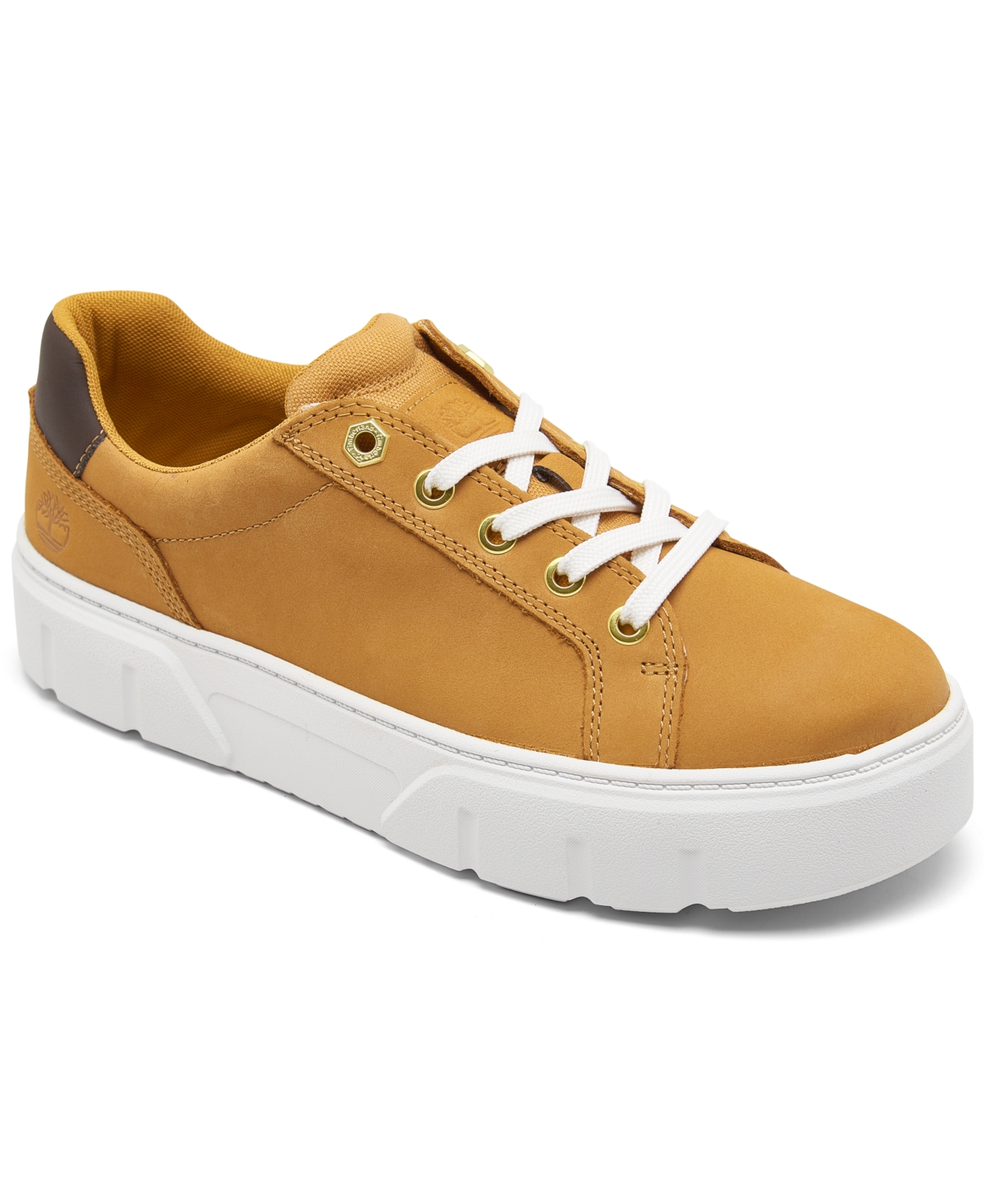 Shop Timberland Women's Laurel Court Casual Sneakers From Finish Line In Wheat Nubuck