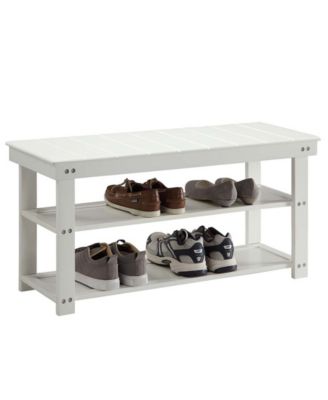 35.5" MDF Oxford Utility Mudroom Bench with Shelves
