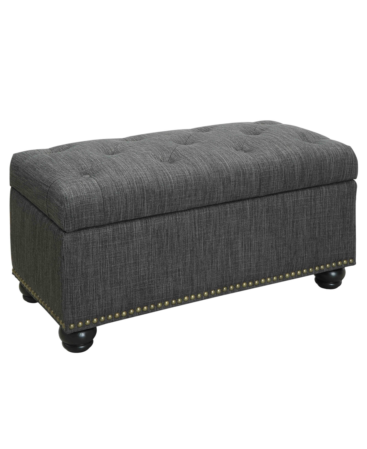 Convenience Concepts Faux Linen 7th Avenue Storage Ottoman
