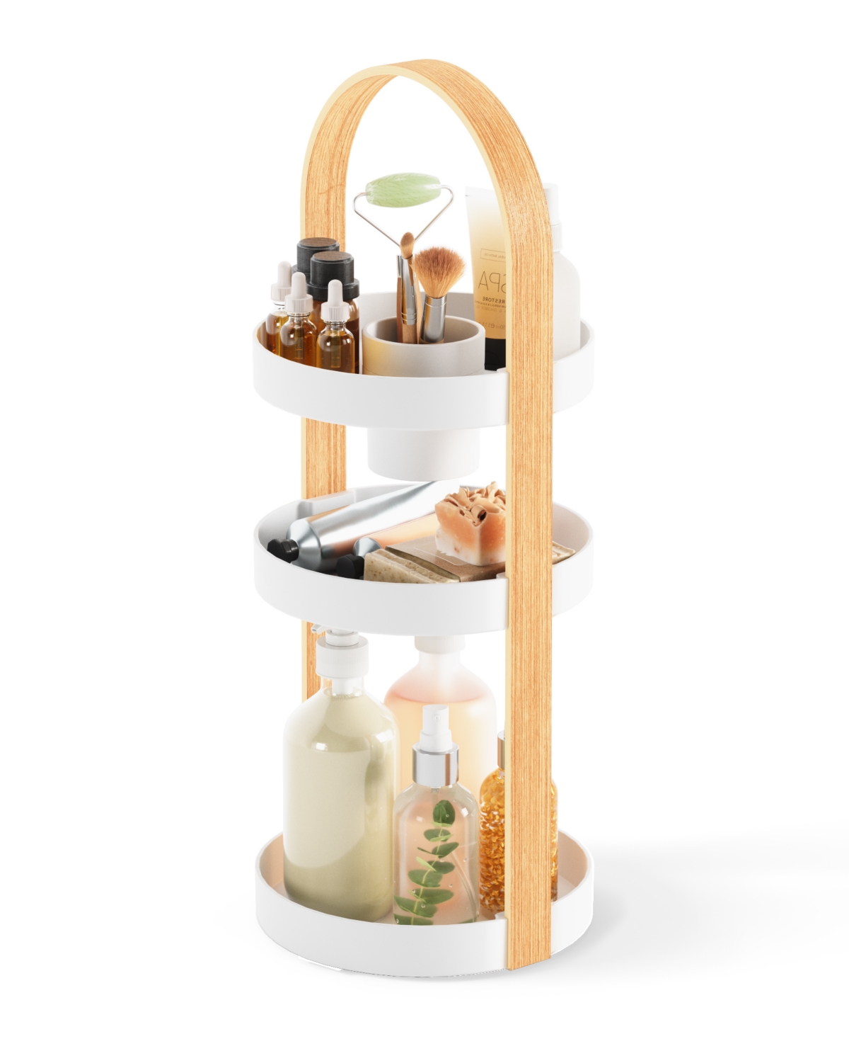 Shop Umbra Bellwood Cosmetic Organizer In White,natural