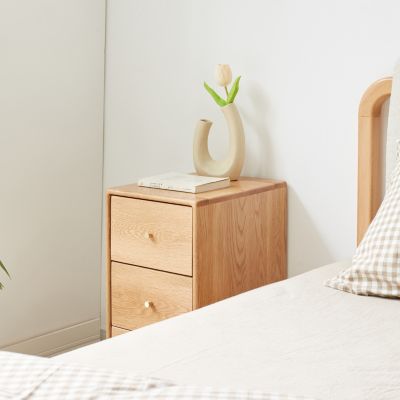 Streamdale Solid Oak Free-Standing Corner Bedside Table