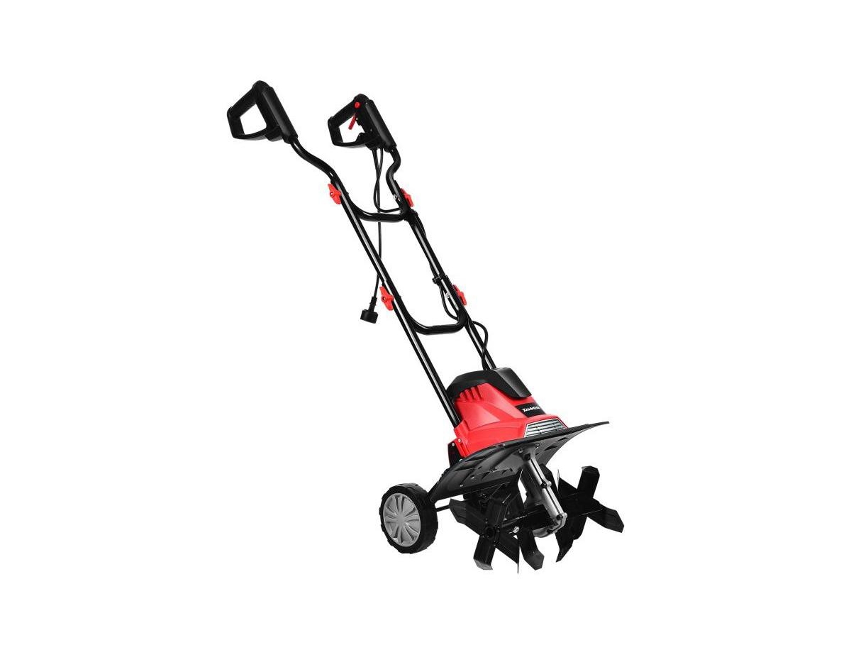 Corded Electric Tiller and Cultivator 9-Inch Tilling Depth - Red