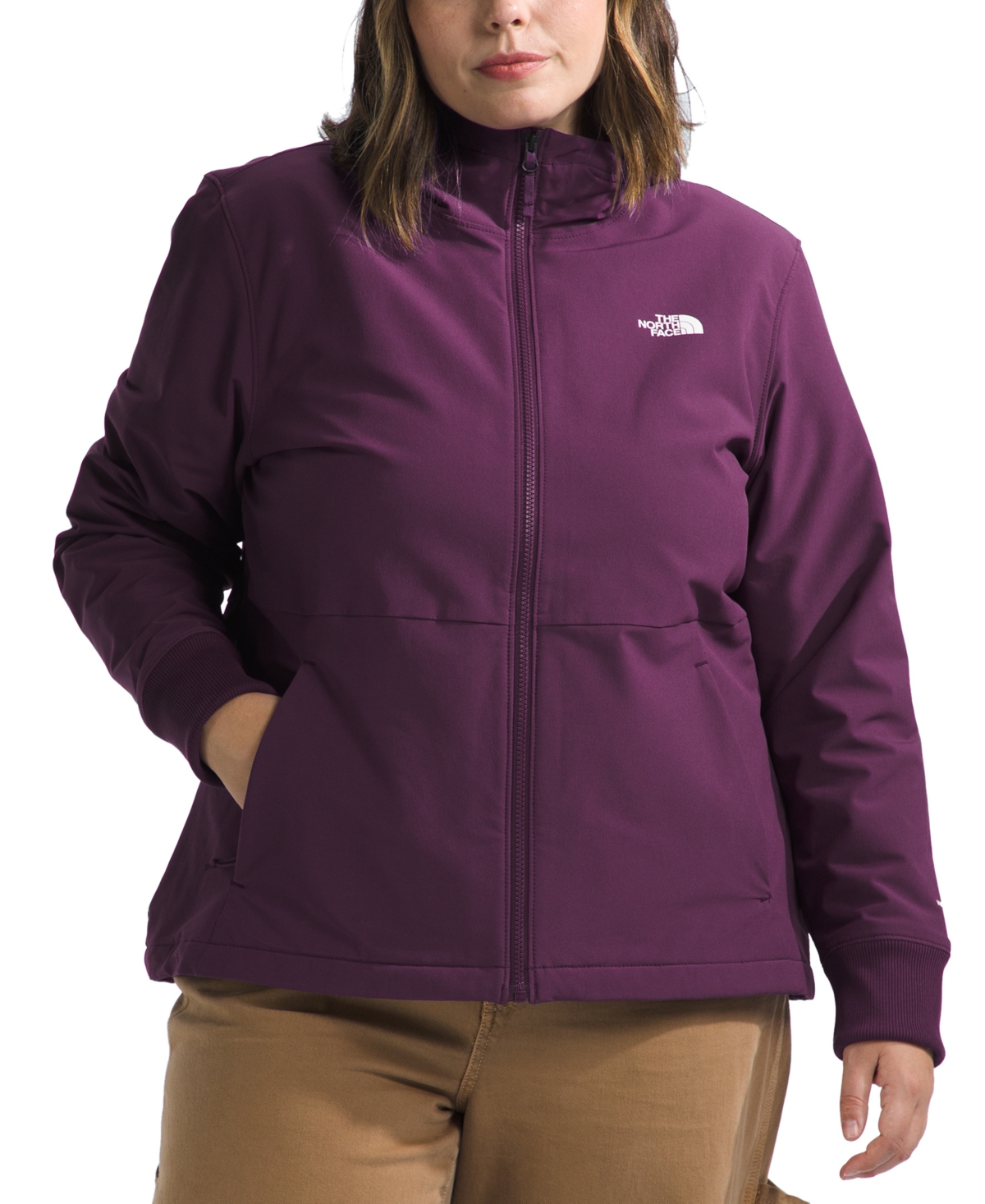 The North Face Plus Size Shelbe Raschel Long-sleeve Jacket In Black Currant Purple