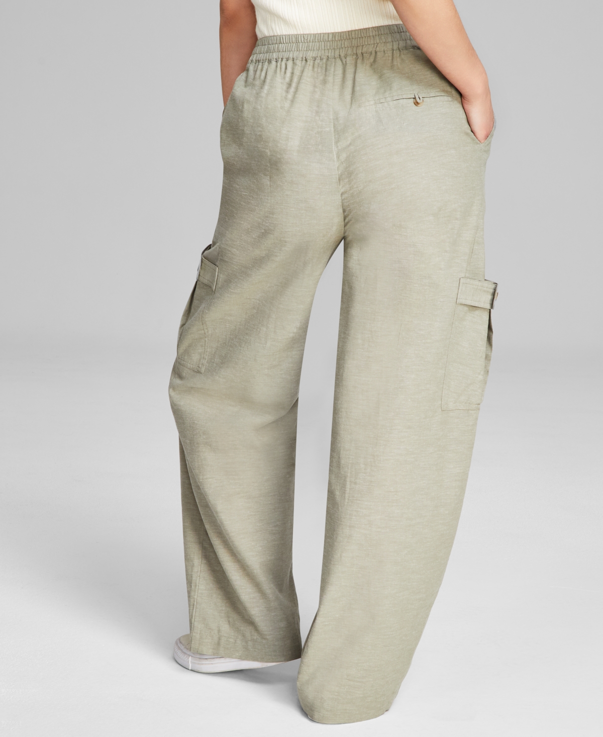 And Now This Women's Linen Blend Cargo Pants, Created for Macy's