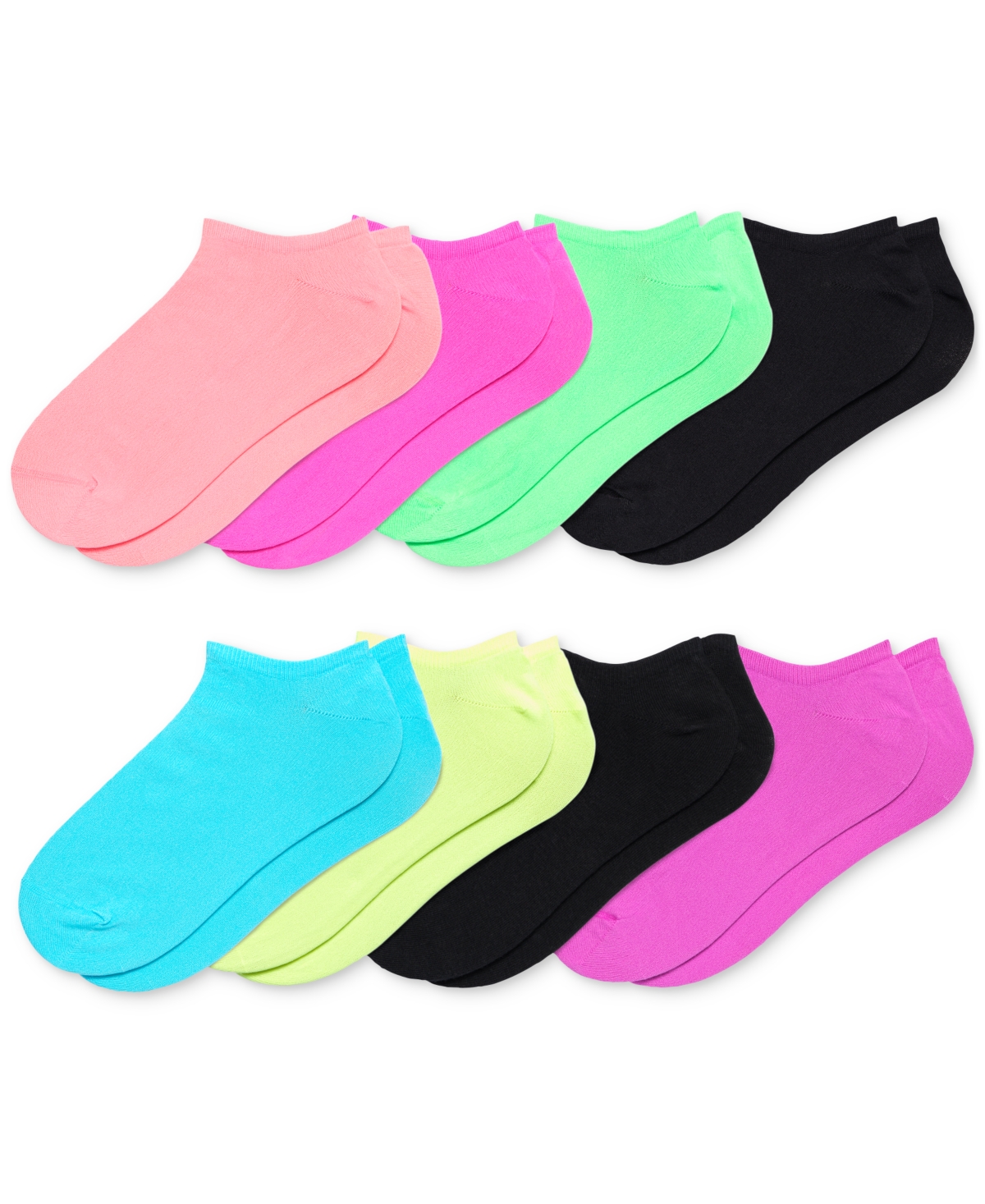 Hue Women's 8-pk. Lightweight Knit No Show Socks In Neon Pack