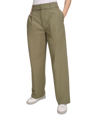 Calvin Klein Jeans - Women's High-Waist Wide-Leg Belted Pleated Pants
