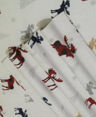 Holiday Printed Cotton Flannel Extra Deep 4-Pc. Sheet Set, King