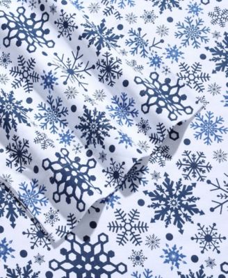Holiday Printed Cotton Flannel Extra Deep 3-Pc. Sheet Set, Twin XL