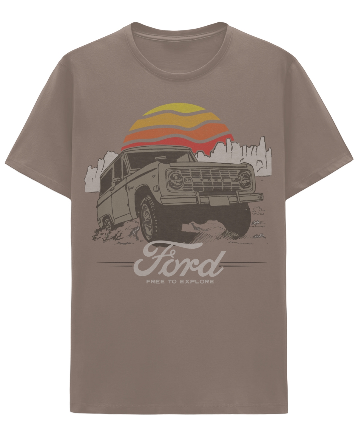 Men's Ford Bronco Short Sleeve T-shirt - Brown