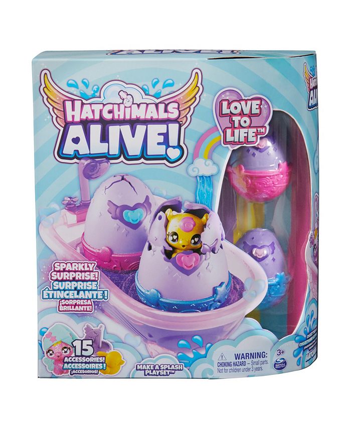 Hatchimals Alive, Make a Splash Playset with 15 Accessories, Bathtub, 2 ...