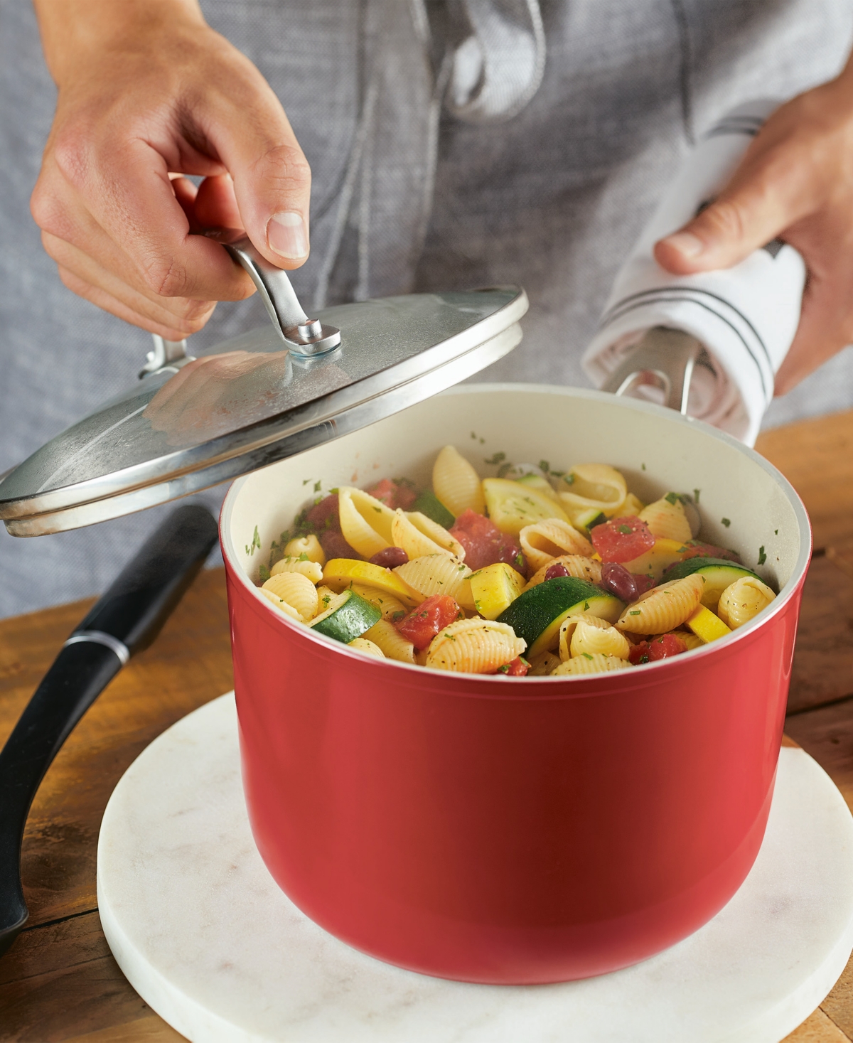 Kitchenaid Hard Anodized Ceramic Nonstick Cookware Sauce Pan In Empire Red