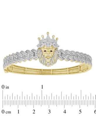 Men's Diamond Lion King Bangle Bracelet (1-1/2 ct. t.w.) in 10k Gold