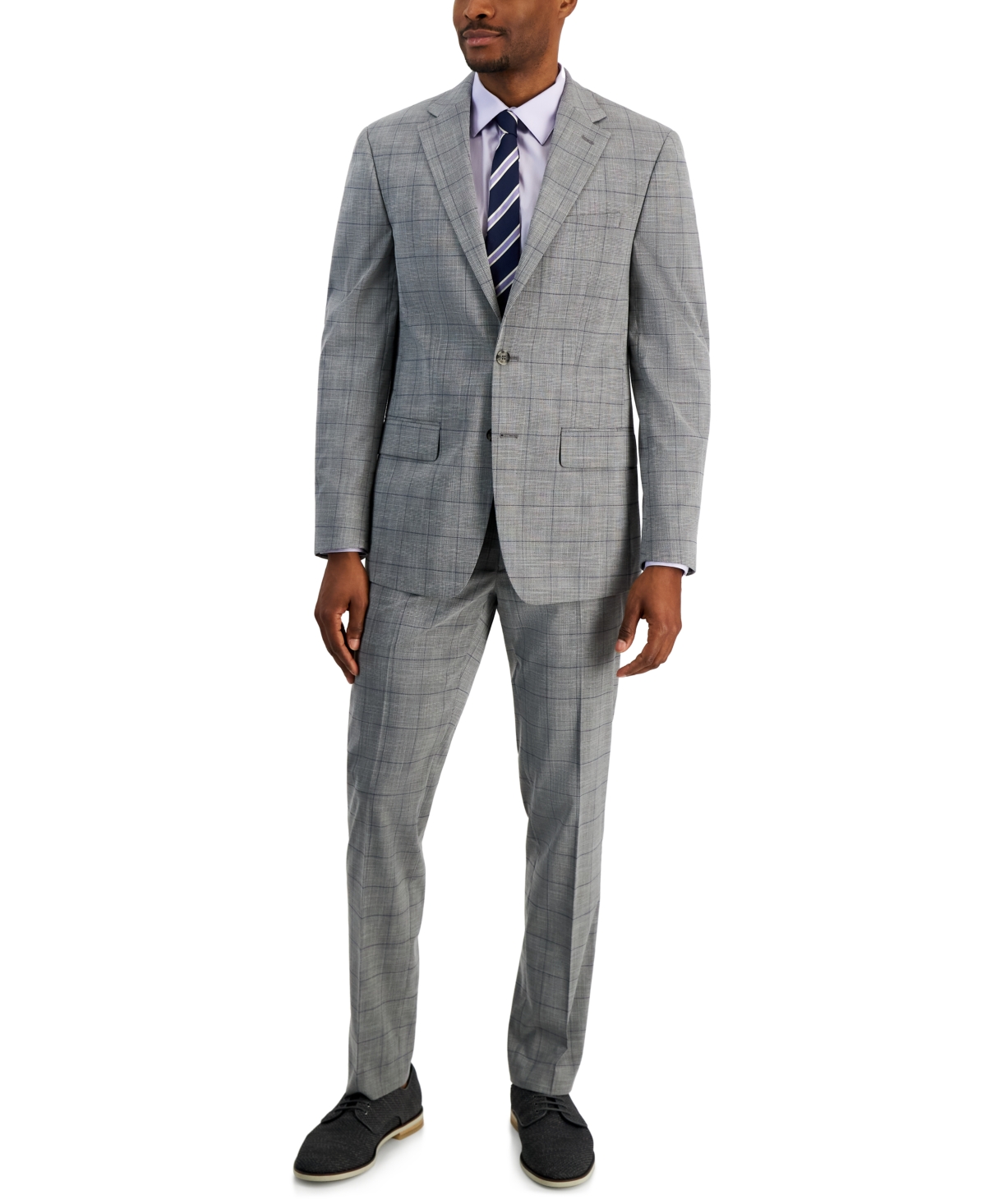 Shop Ben Sherman Men's Slim-fit Solid Suit In Grey,blue