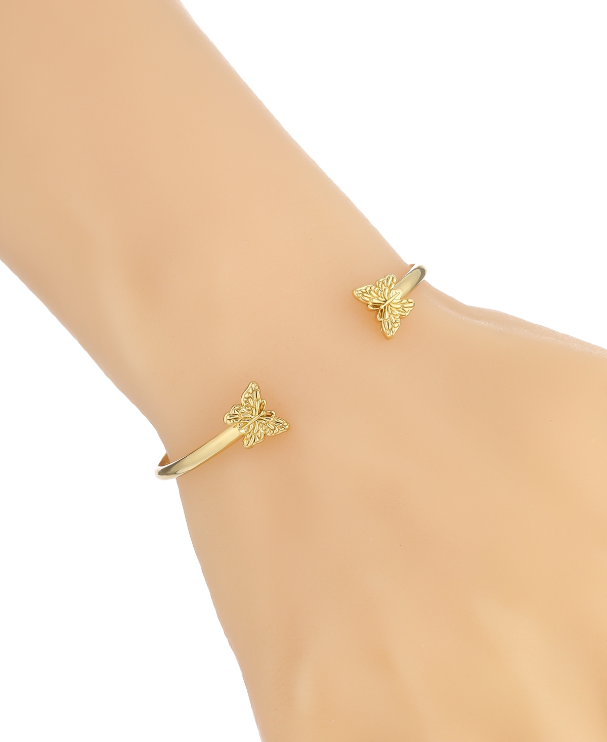 Shop Macy's Flower Show Butterfly Cuff Bracelet, Created For  In Gold