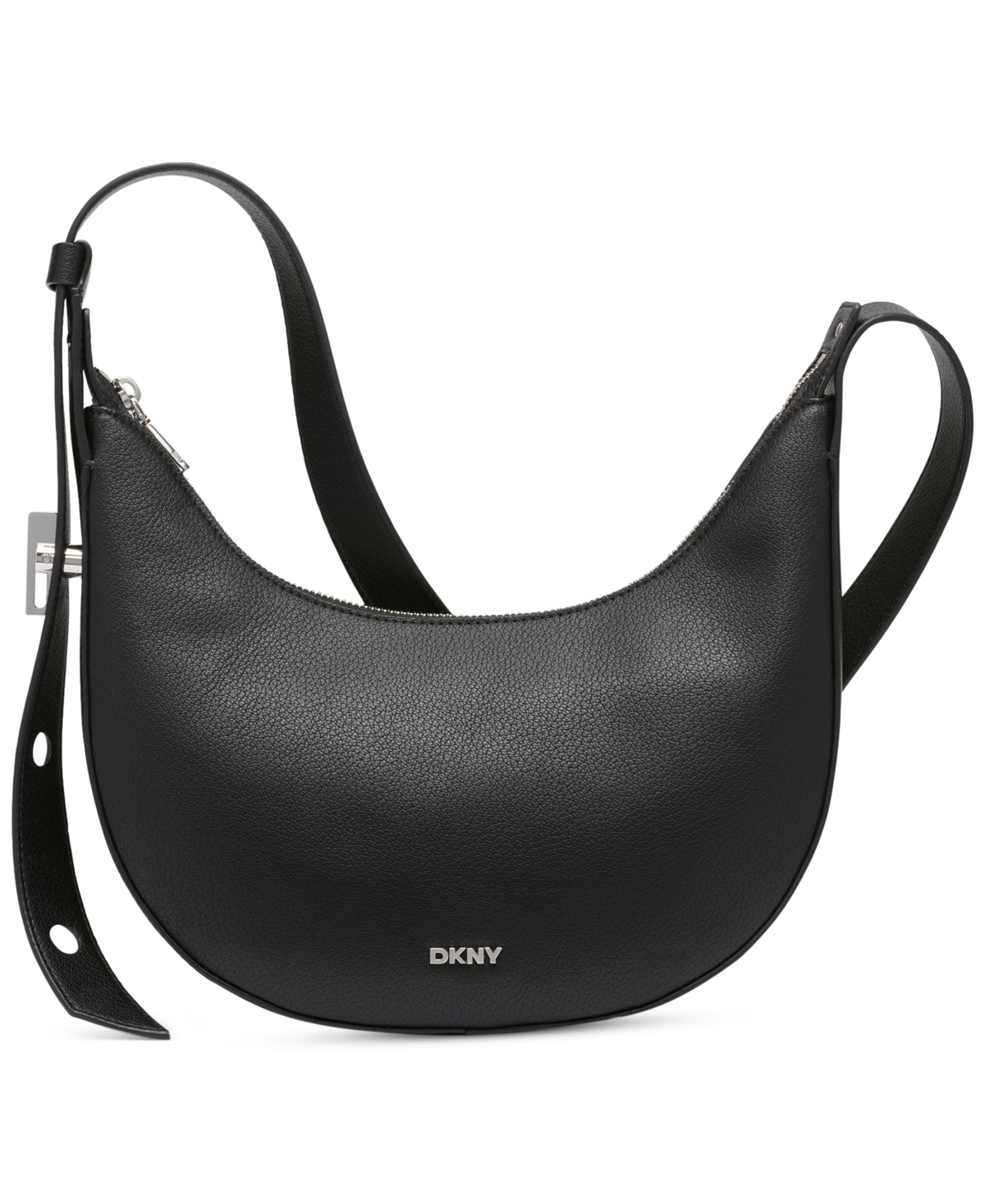 Dkny Bleeker Small Leather Crossbody In Black,sliver