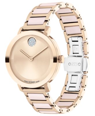Women's Swiss Bold Evolution 2.0 Blush Ceramic & Carnation Ion Plated Steel Bracelet Watch 34mm