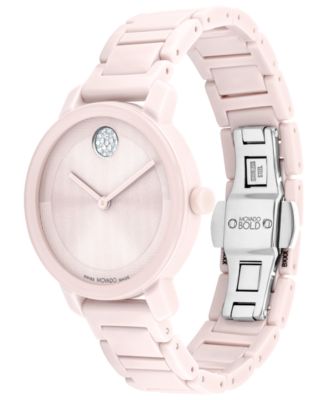 Women's Swiss Bold Evolution 2.0 Blush Ceramic Bracelet Watch 34mm