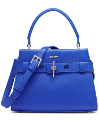 Dkny PAIGE Blue Genuine Leather Small Mini Top Handle Satchel buy with Handbag Charm