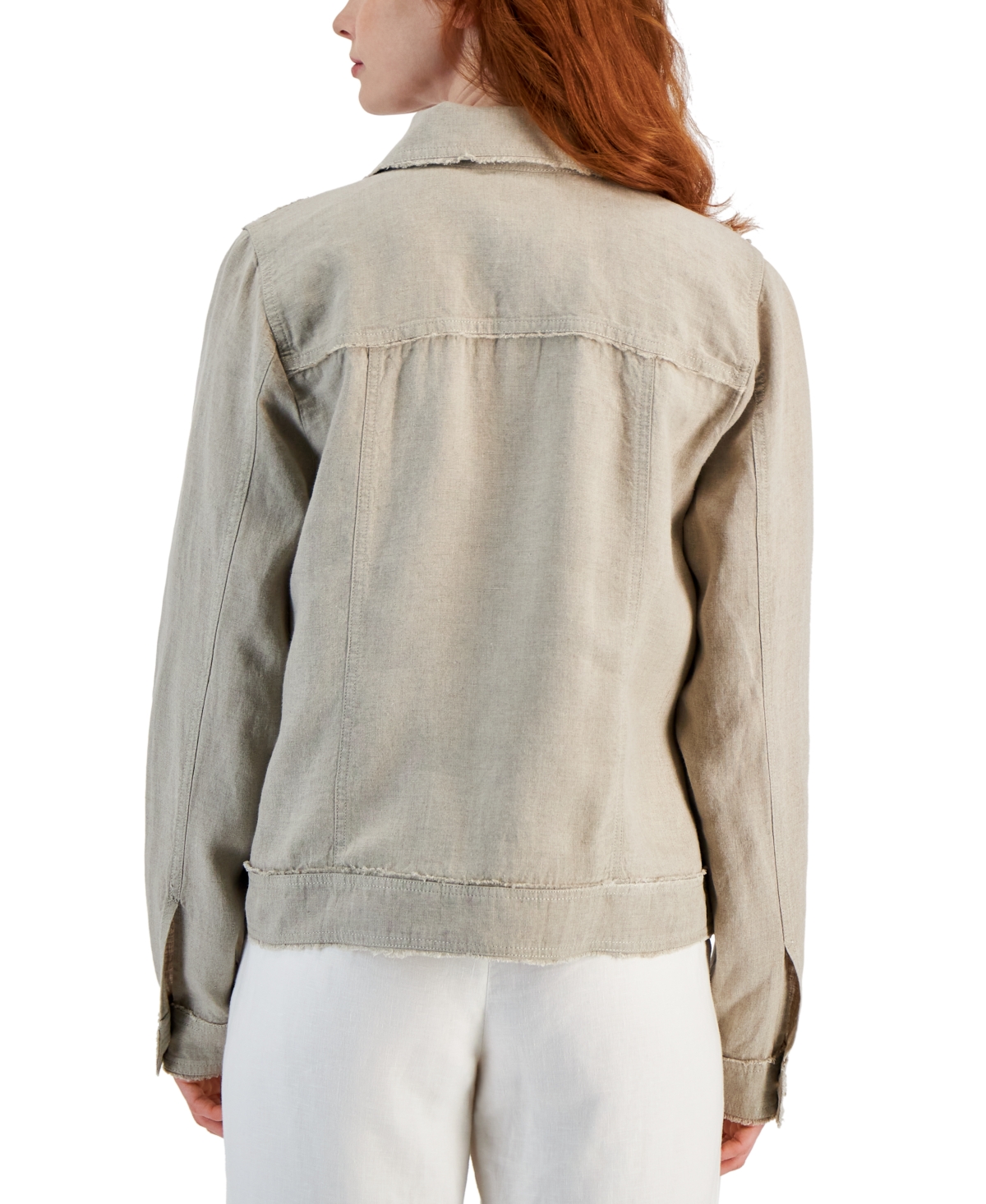 CHARTER CLUB PLUS SIZE 100% LINEN JACKET, CREATED FOR MACY'S 