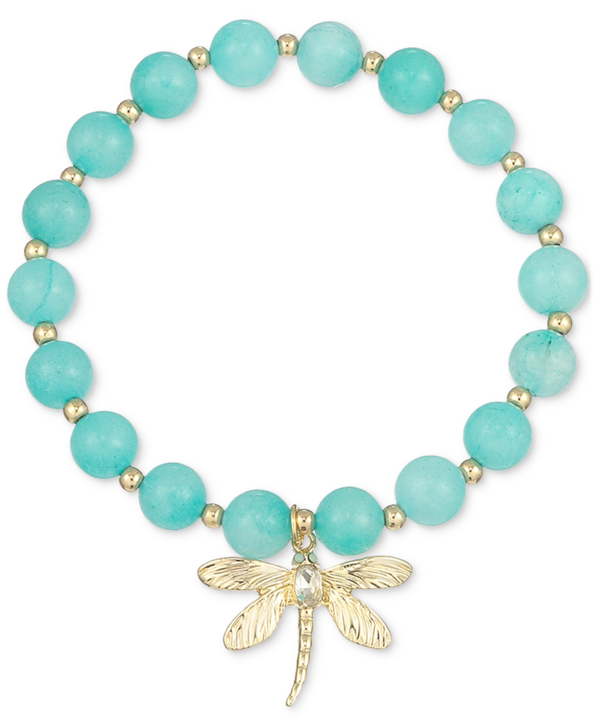 Macy's Flower Show Beaded Stretch Dragonfly Charm Bracelet, Created For  In Blue