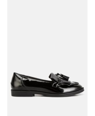 valerie tassel detail patent loafers