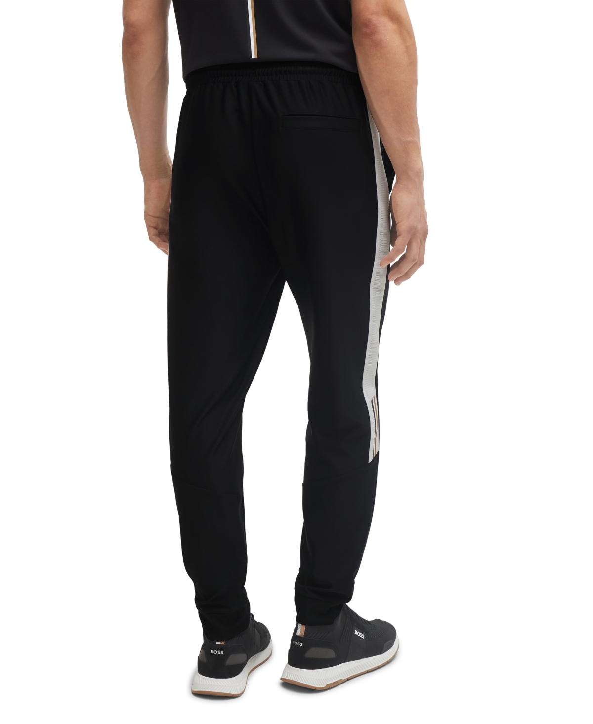 Shop Hugo Boss Boss By  Matteo Berrettini Contrast Tape Tracksuit Bottoms In Black