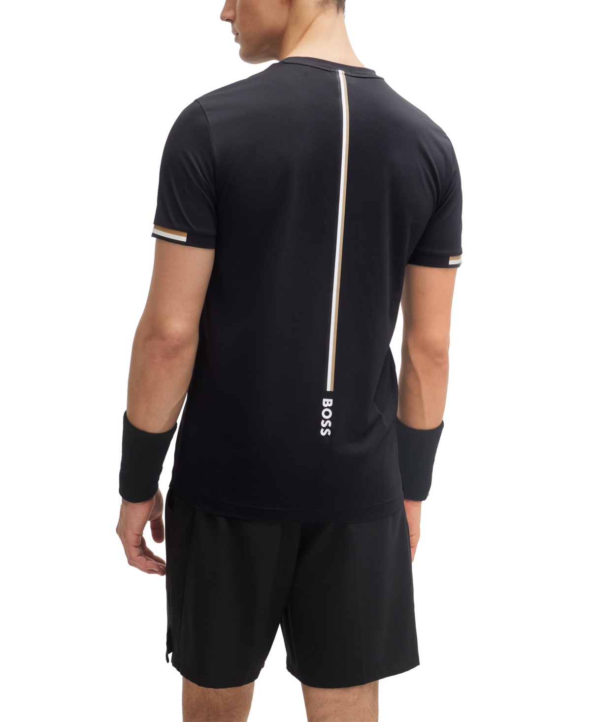 Boss by Hugo Boss Matteo Berrettini Signature-Stripe Waffle-Fabric T-shirt