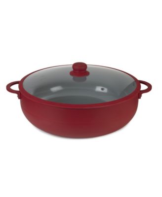 Aluminum 12 Qt Caldero with Silicone Rim Glass Lid and Silicone Handle Holder