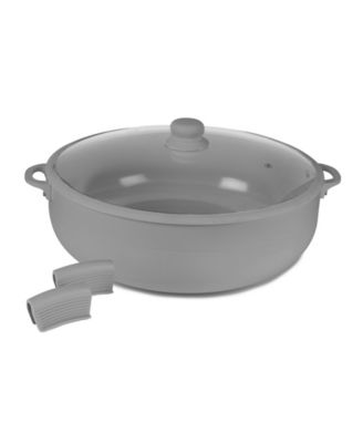 Aluminum 12 Qt Caldero with Silicone Rim Glass Lid and Silicone Handle Holder