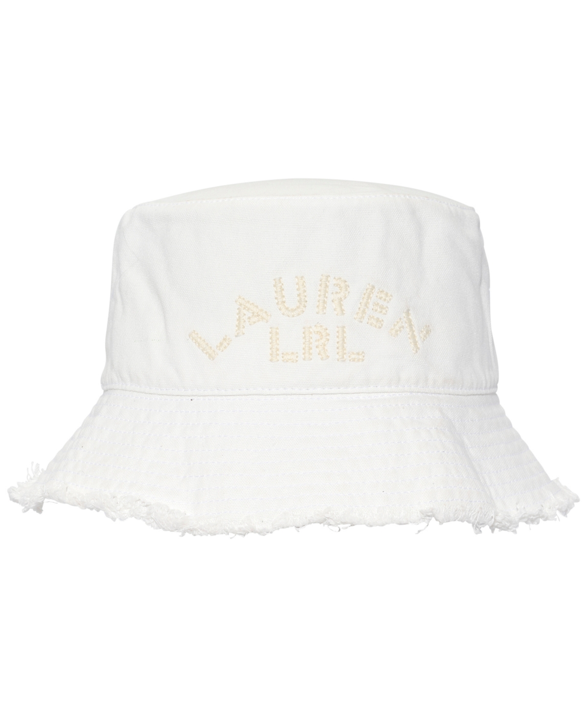 Lauren Ralph Lauren Cotton Bucket Hat With Frayed Edge In White