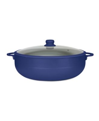 Aluminum 12 Qt Caldero with Silicone Rim Glass Lid and Silicone Handle Holder