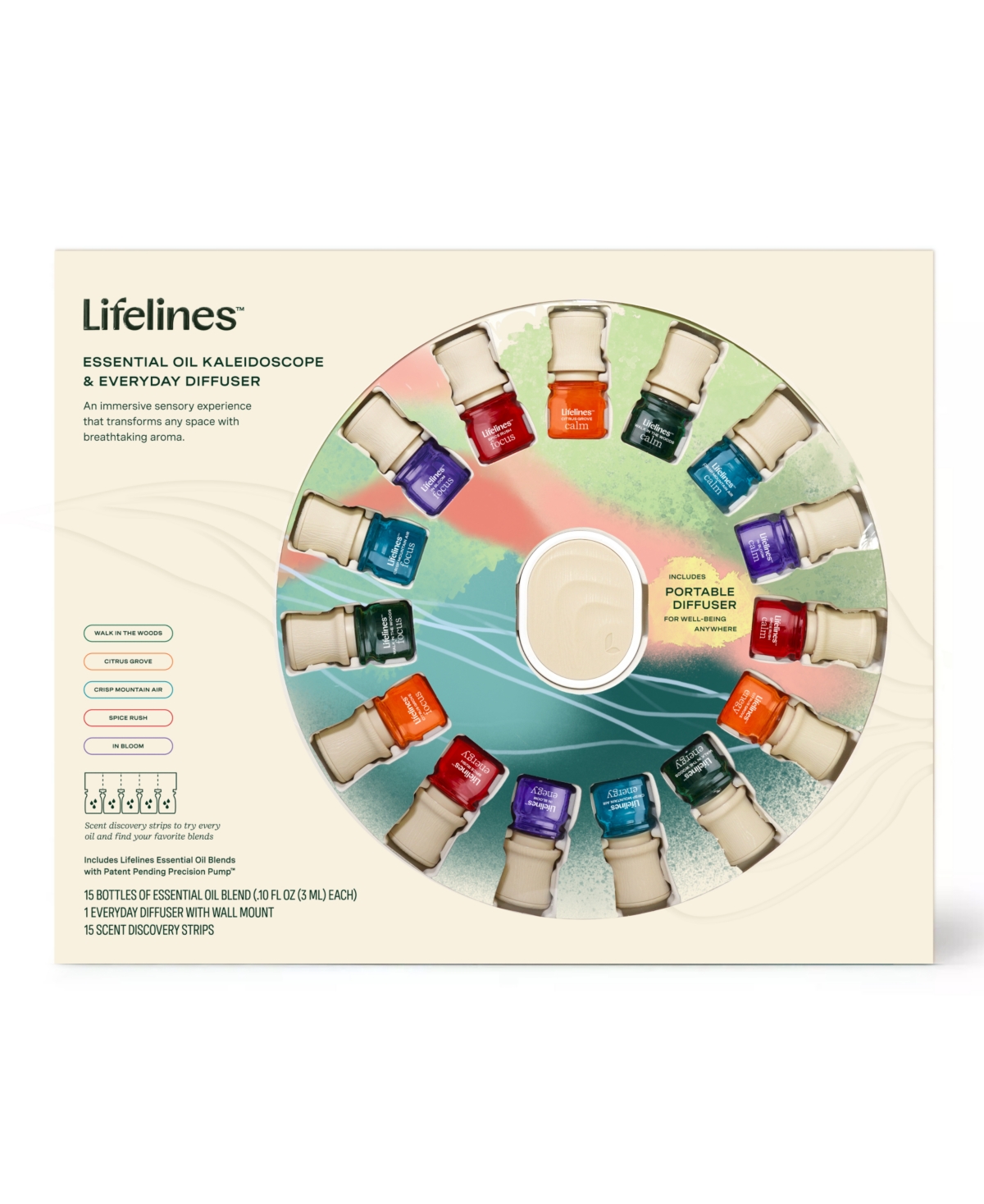 Shop Lifelines Everyday Diffuser And Full Essential Oil Blends Collection In Multi Colored