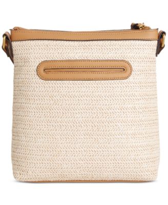 Straw North South Crossbody Bag, Exclusively at Macy's