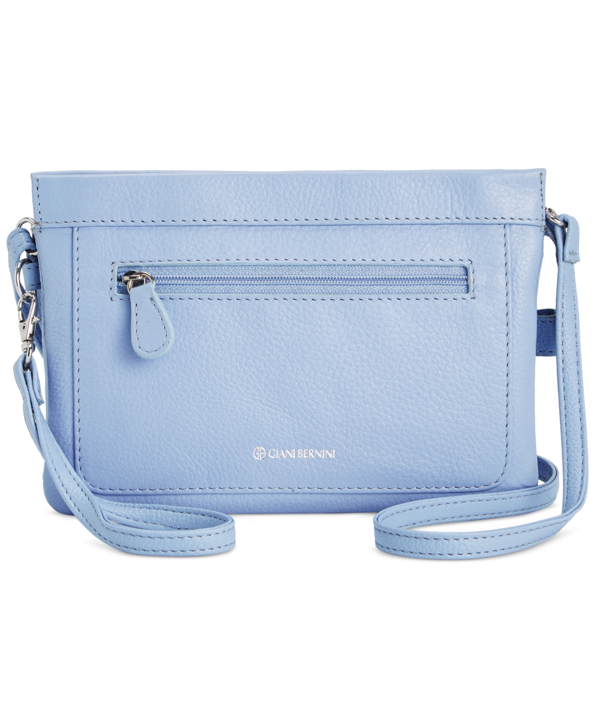 Shop Giani Bernini Softy Leather Crossbody Wallet, Created For Macy's In Chambray