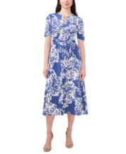 MSK Women's Printed Polo Zip Shift Dress - Macy's