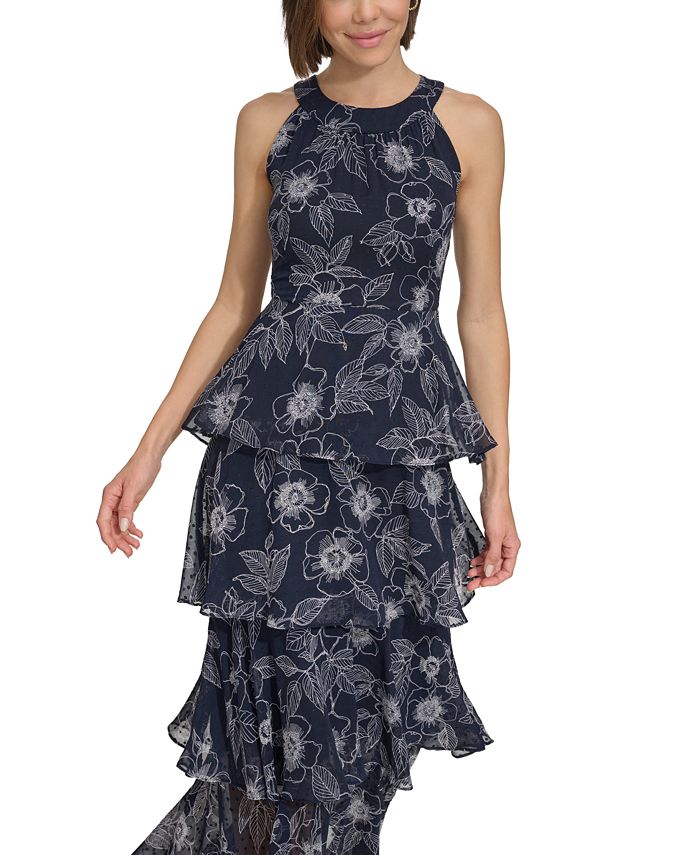 Tommy Hilfiger Women's Tiered Chiffon Maxi Dress - Macy's