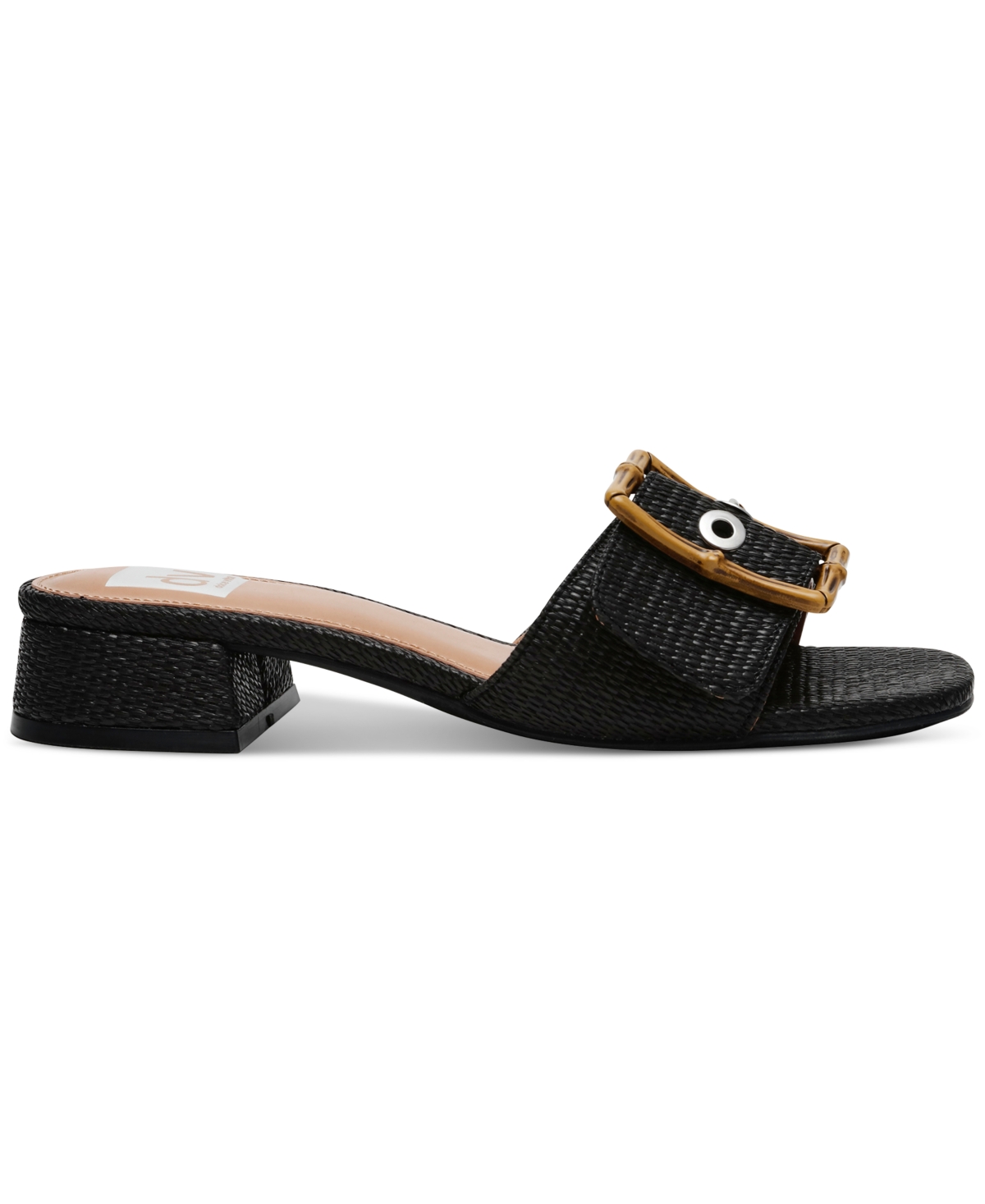 Shop Dv Dolce Vita Women's Niece Raffia Block-heel Buckle Slide Sandals