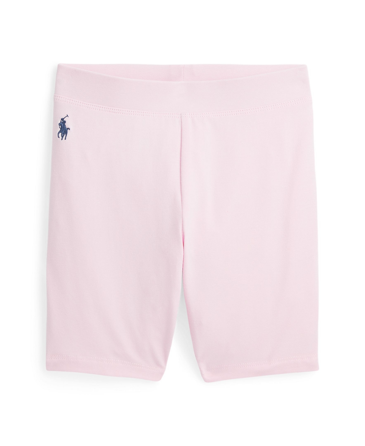 Shop Polo Ralph Lauren Toddler And Little Girls Stretch Jersey Bike Shorts In Hint Of Pink With Rustic Navy