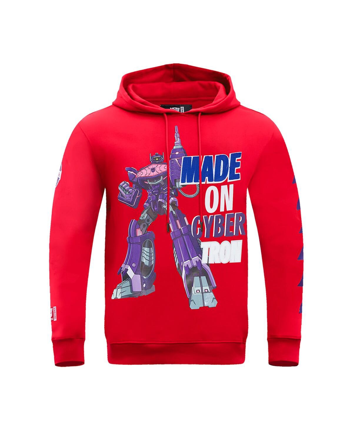 FREEZE MAX MEN'S AND WOMEN'S FREEZE MAX RED TRANSFORMERS MADE ON CYBERTRON PULLOVER HOODIE 