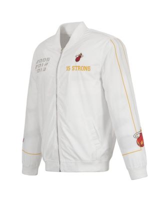 Men's White Miami Heat 2022/23 City Edition Full-Zip Nylon Bomber Jacket