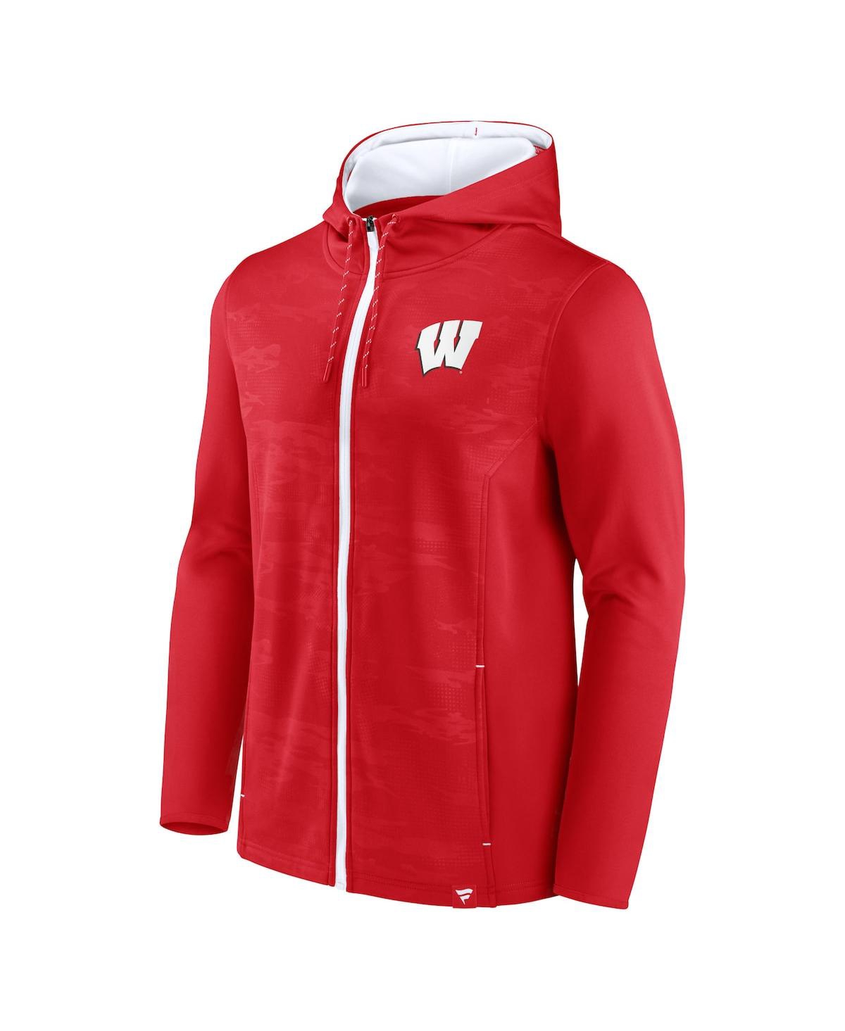 Fanatics Men's  Red Wisconsin Badgers Ball Carrier Full-zip Hoodie In Red