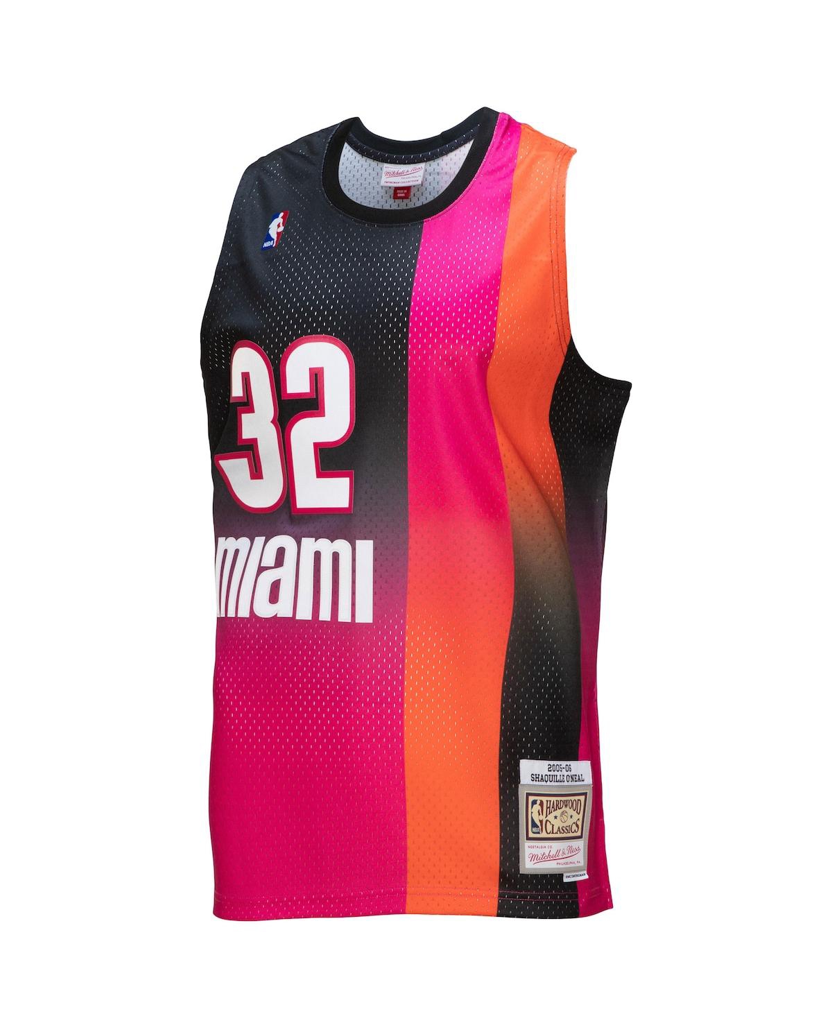 Men's Mitchell & Ness Shaquille O'Neal Black Miami Heat 2005/06 Hardwood Classics Fadeaway Swingman Player Jersey - Black