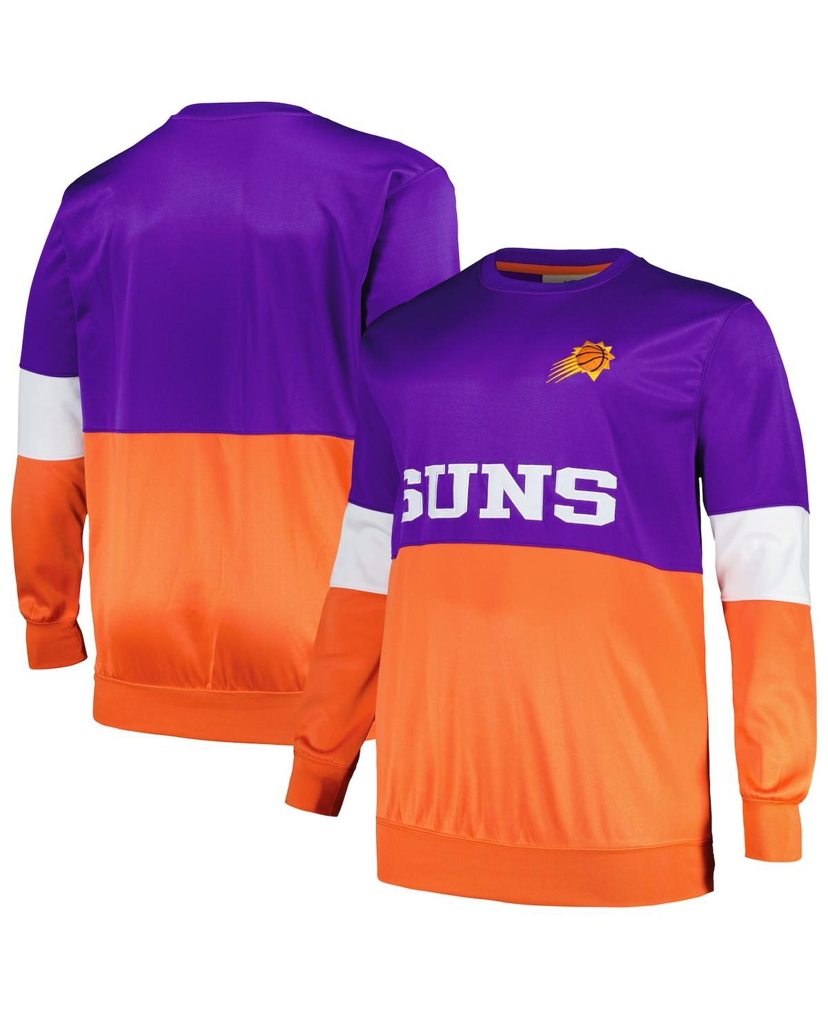 Shop Fanatics Men's  Purple, Orange Phoenix Suns Big And Tall Split Pullover Sweatshirt In Purple,orange
