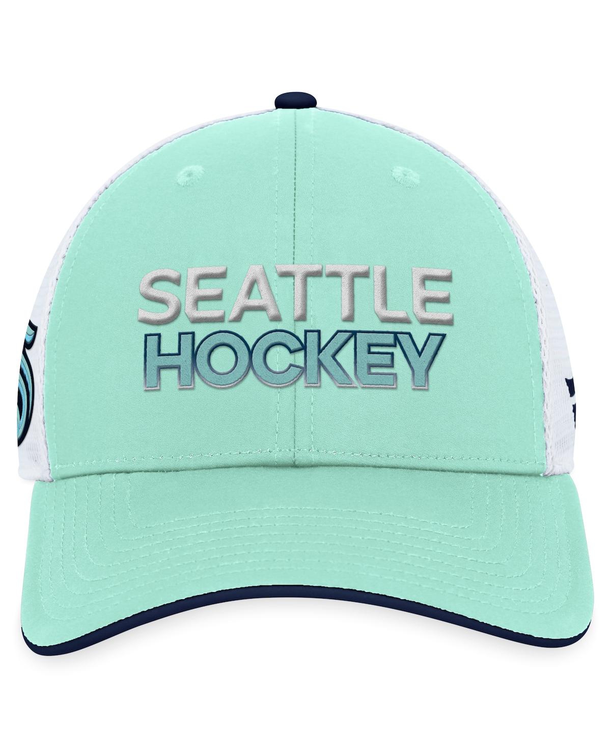 Shop Fanatics Men's  Light Blue Seattle Kraken Authentic Pro Rink Trucker Adjustable Hat