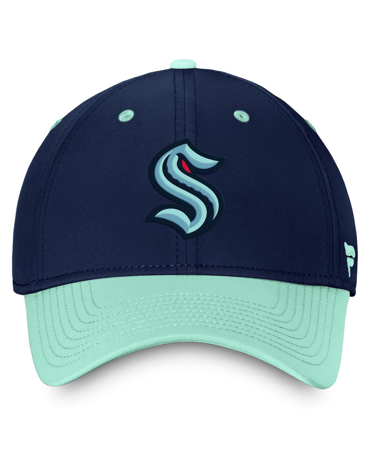 Shop Fanatics Men's  Deep Sea Blue, Light Blue Seattle Kraken Authentic Pro Rink Two-tone Flex Hat In Deep Sea Blue,light Blue