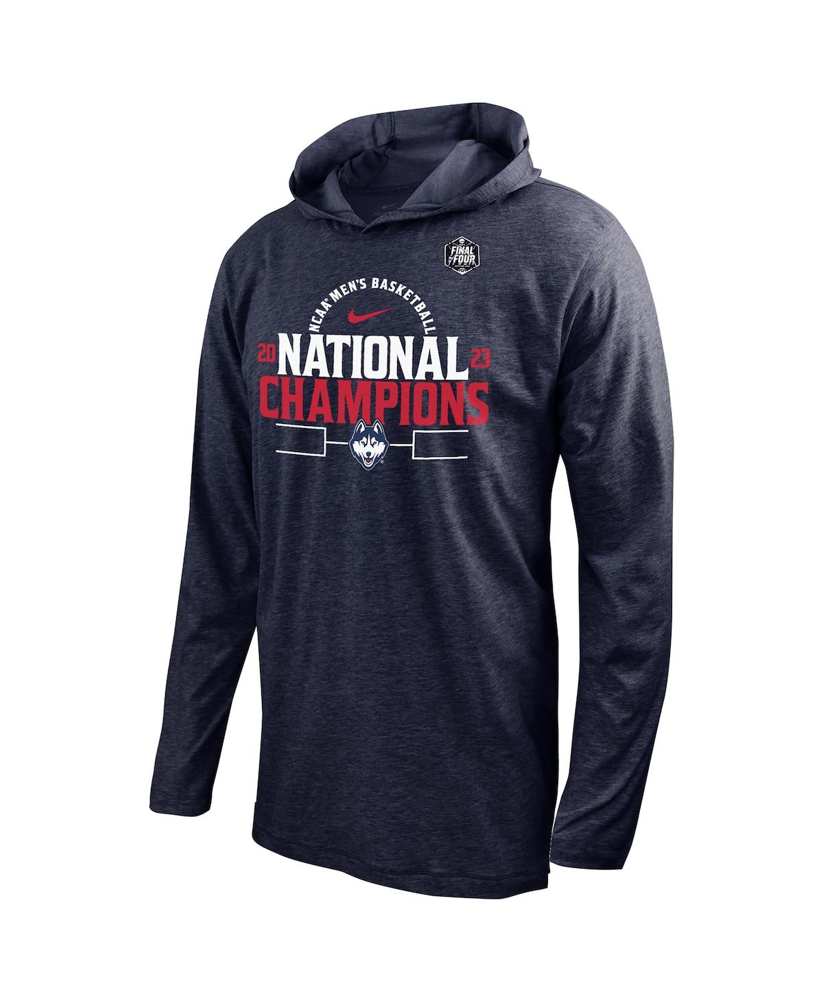 Men's NikeUConn Huskies 2023 Ncaa Men's Basketball National Champions Bracket Long Sleeve Hoodie T-shirt - Navy
