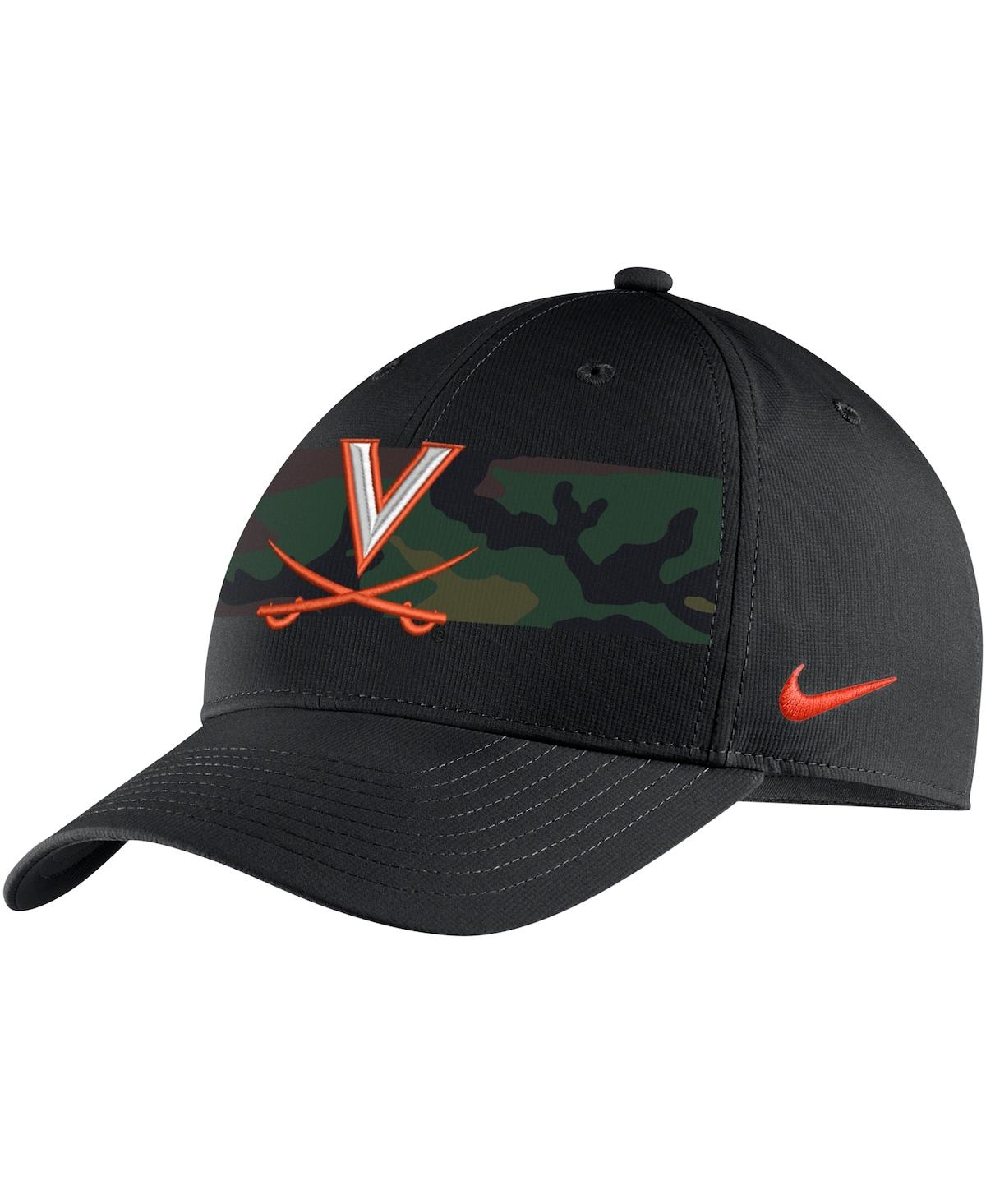 Shop Nike Men's  Black Virginia Cavaliers Military-inspired Pack Camo Legacy91 Adjustable Hat
