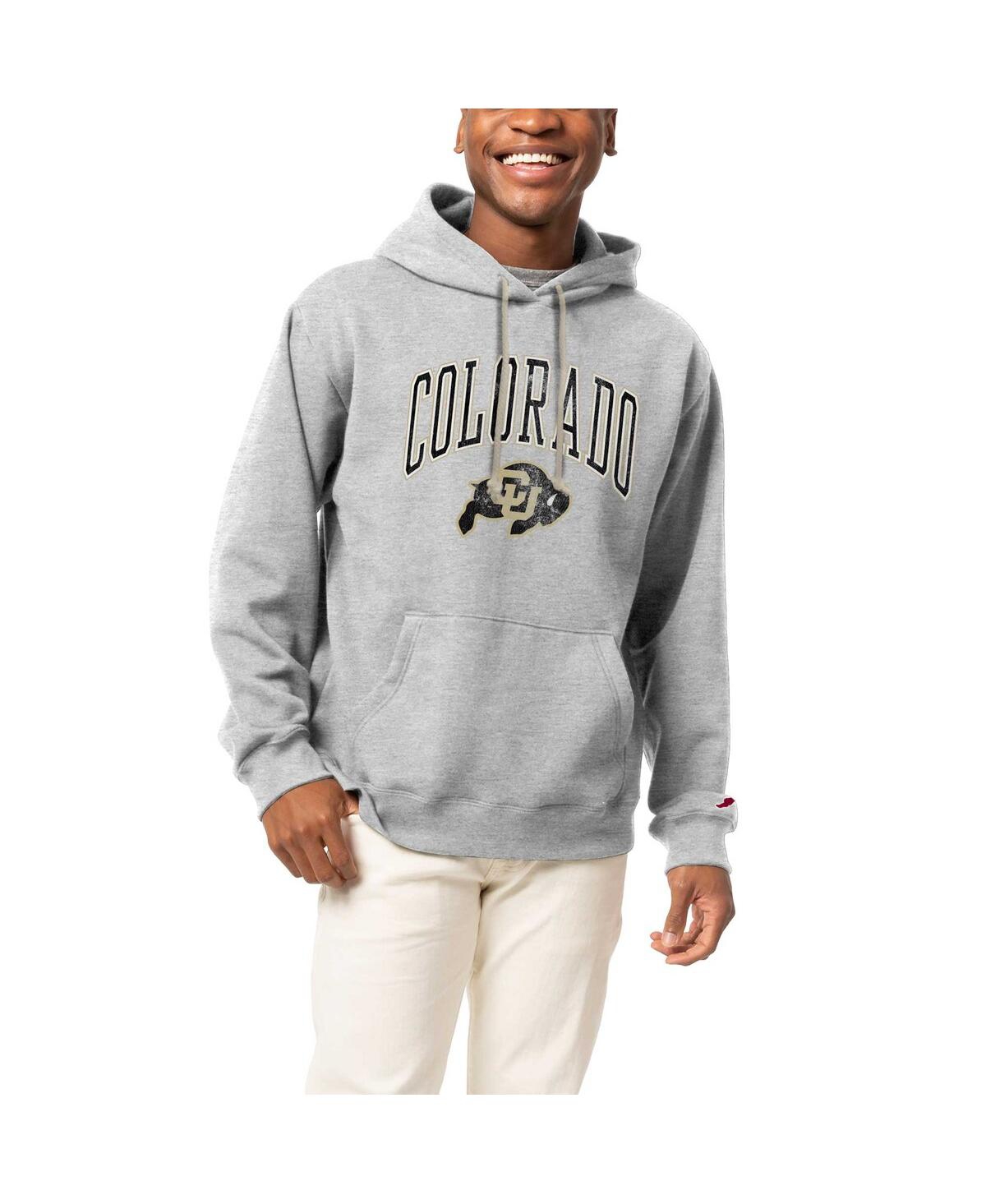 Men's League Collegiate WearDistressed Colorado Buffaloes Tall Arch Essential Pullover Hoodie - Heather Gray