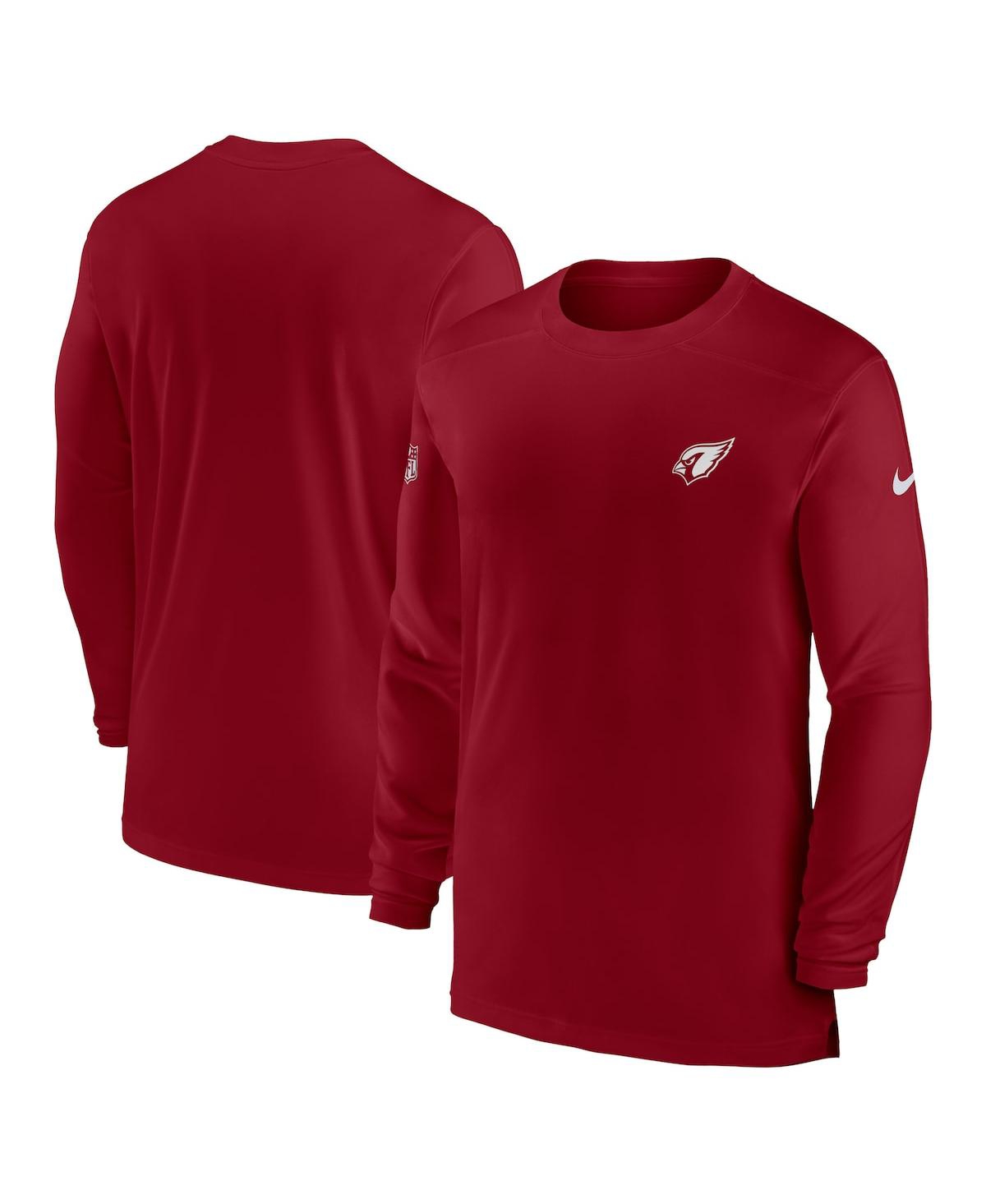 Men's Nike Cardinal Arizona Cardinals Sideline Coach Performance Long Sleeve T-shirt - Cardinal