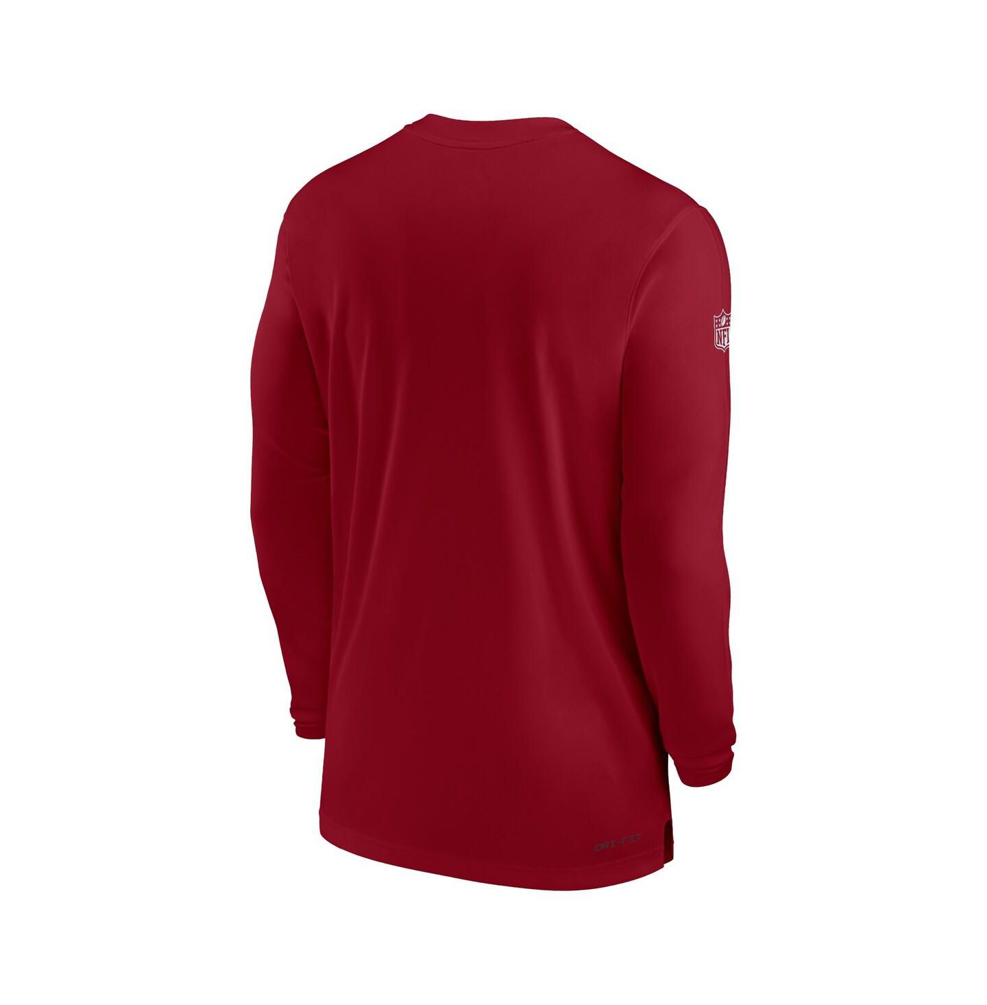 Мужская футболка Nike Cardinal Arizona Cardinals Sideline Coach Performance Long Sleeve — фото 2